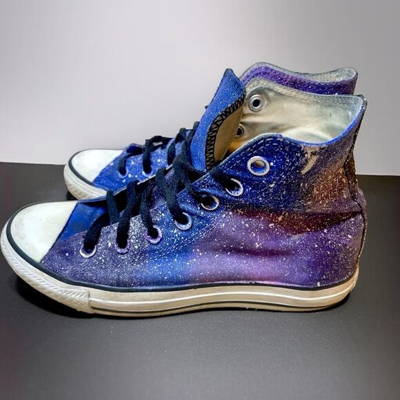 Converse All Star Chuck Taylor High Custom Galaxy Space Universe Men 5 Women 7 - Picture 1 of 5